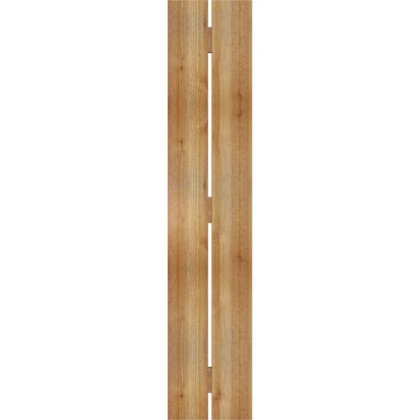 Ekena Millwork RBS06S11X056RWR 11 1/4x22W x 56x22H TimberCraft Two 5 3/8x22 Boards Spaced Board-n-Batten Shutters - Rough Sawn We