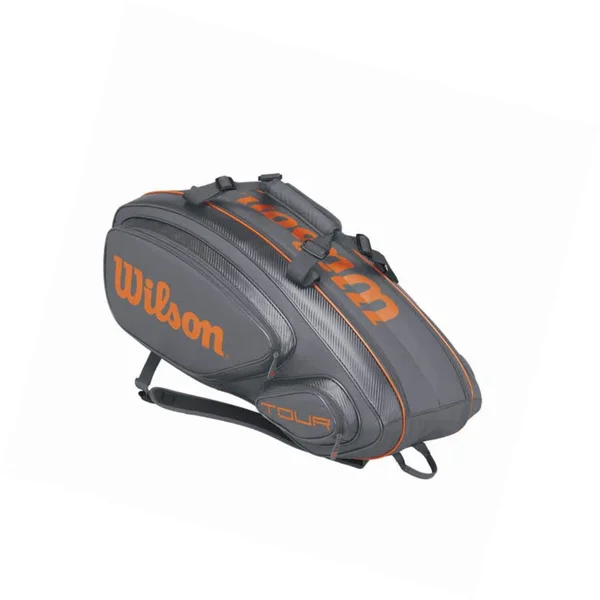 Wilson Tour V 9 Pack Grey/Orange Tennis Bag