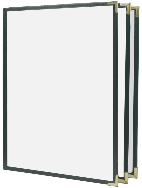(Pkg of 10) 6 View Book Style Cafe Menu COVER, 8絰11, Green