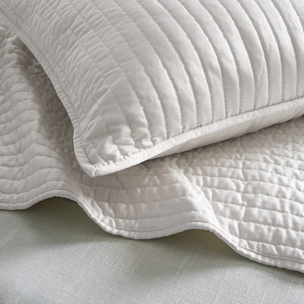 HiEnd Accents Satin Channel Quilt Set, Full/Queen, Taupe, 68" x 88"