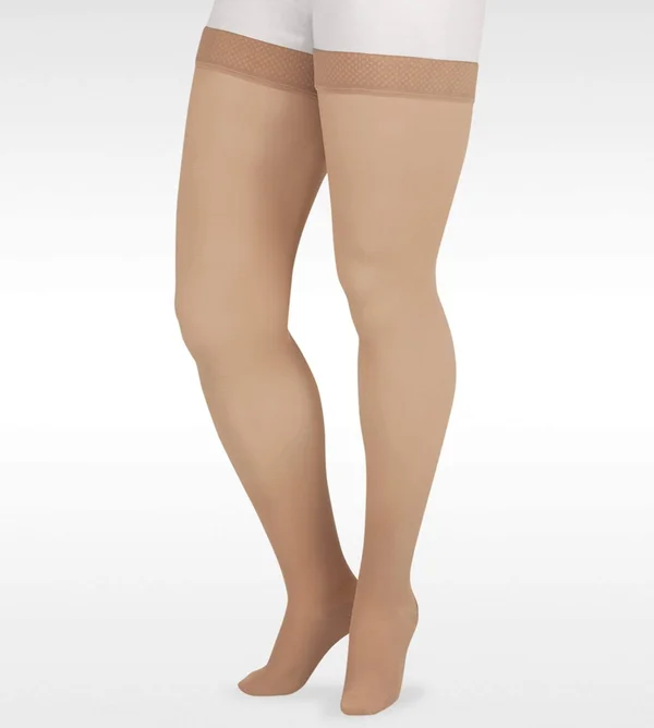 Juzo 2001 Thigh High Stocking w/ Silicone Border-Size II-Chocolate