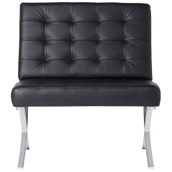 Studio Designs Home Atrium Bonded Leather Barcelona Chair - Black