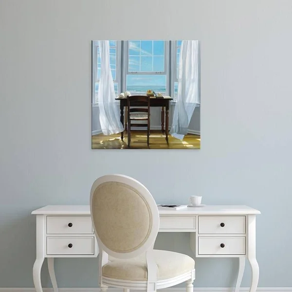 Easy Art Prints Karen Hollingsworth's 'Contemplation' Premium Canvas Art - 16 x 16 - Brazilian Barnwood Frame - Classic