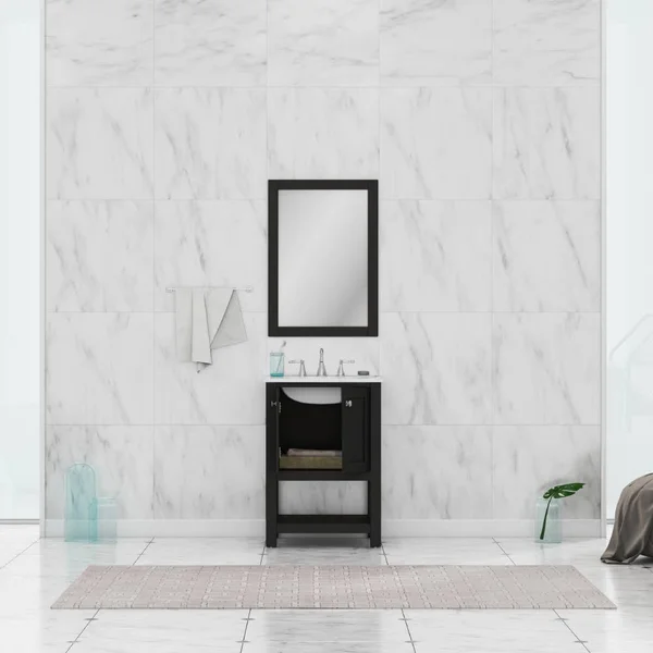 Alya Bath Wilmington 24x22 Bathroom Vanity with Marble Top - Espresso