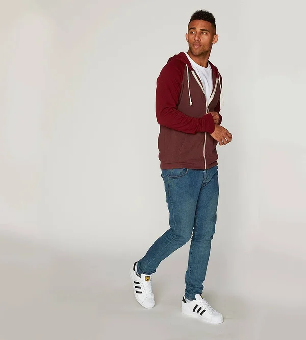 Men's Threads for Thought Raglan Hoodie, Size Small - Burgundy