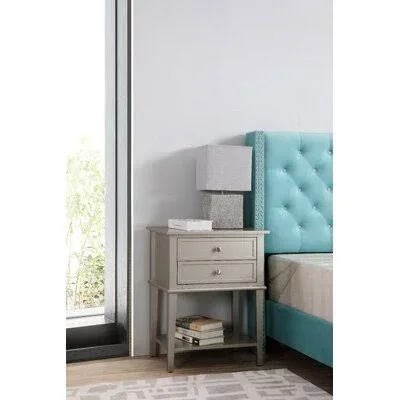 Marydel 2 - Drawer Nightstand Charlton Home Color: Silver Champagne