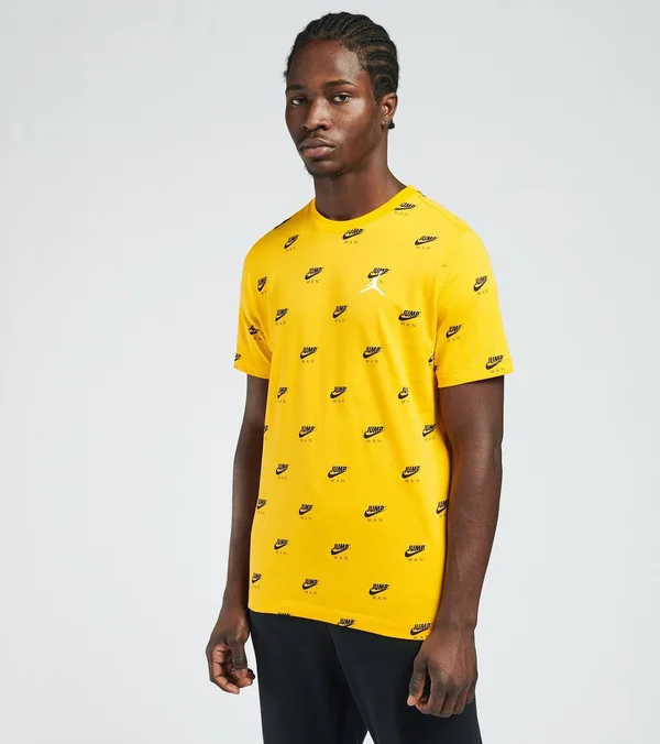 Jordan Mens Jumpman AOP T-Shirt - University Gold/Black/White Size L