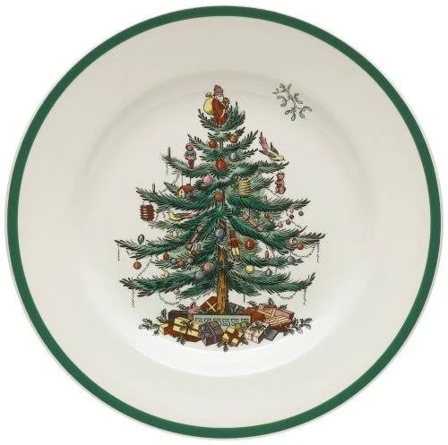 Spode Christmas Tree 10-1/2-Inch Dinner Plates - Set of 4