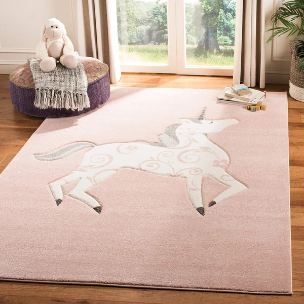 Safavieh Carousel Kids Unicorn Rug - Pink/Ivory, 8& x 10&