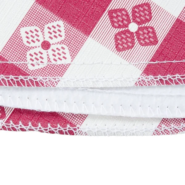 Intedge 90x22 Round Burgundy Checkered Gingham Vinyl Table Cover with Flannel Back