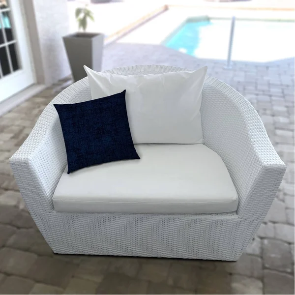 Joita Home Weave Navy Indoor/Outdoor Pillow - Sewn Closure