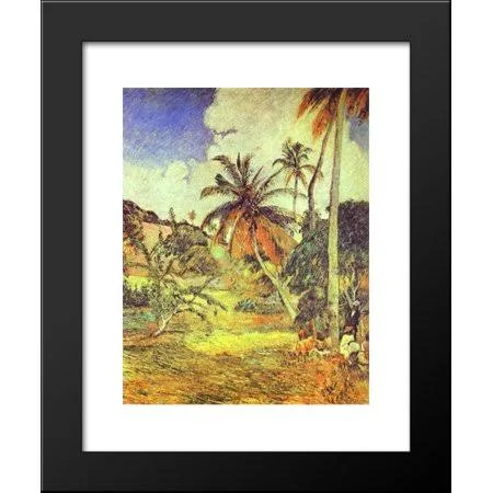 Palm Trees on Martinique 20x24 Framed Art Print by Paul Gauguin - Black
