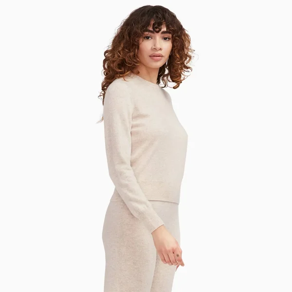 The Essential Cashmere Sweater Womens White, Xxs by NAADAM