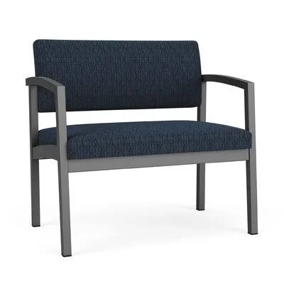 Bariatric Fabric Seat Waiting Room Chair with Metal Frame Lesro Seat Color: Adler Midnight Sky, Finish: Charcoal