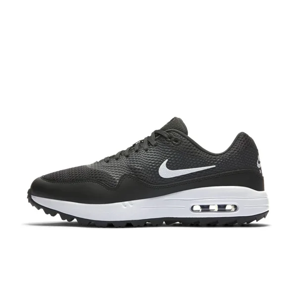 Nike Men Air Max 1G Golf Shoes - Black/White Anthracite - Size 8