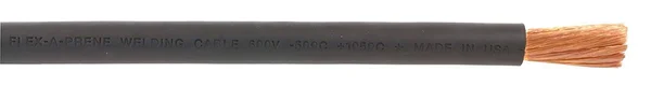 #4 Gauge AWG - Flex-A-Prene - Welding/Battery Cable - Black - 600 V - Made in USA (100 Feet)