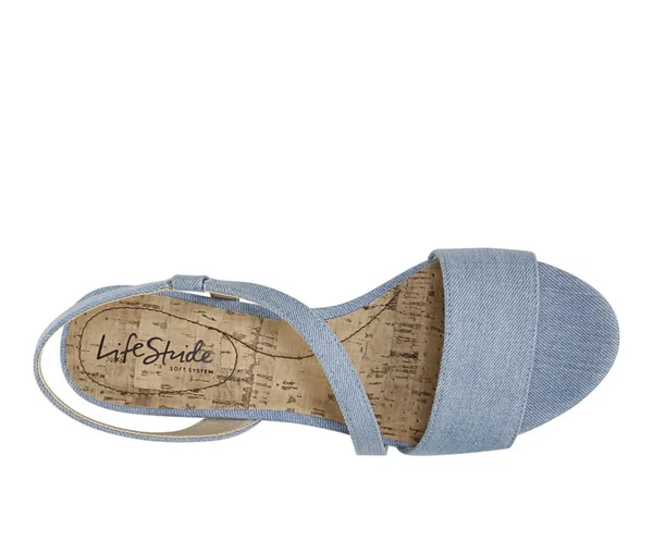 Women's LifeStride Yasmine Wedge Sandal - Light Blue - Size 11