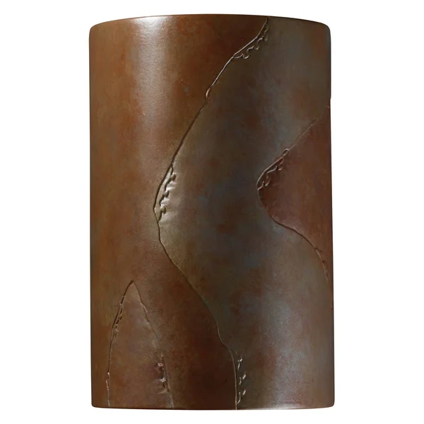 Justice Design Group CER-5265 Ambiance LED ADA Large Cylinder Wall Sconce - Open Top & Bottom, Antique Copper (Faux)