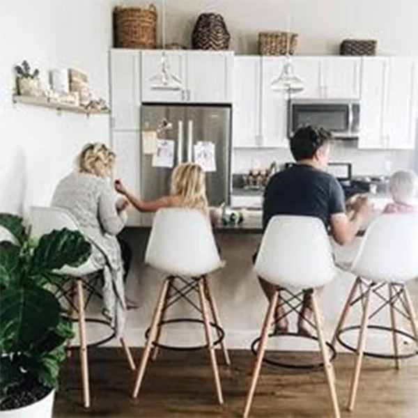 2xhome 25 inch Seat Designer Dsw Counter Stool Barstool with Backs Molded High Chair Kitchen Eiffel Wooden Work Armless Work - R