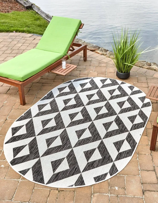 Jill Zarin Napa Indoor Outdoor Rug - Grey, 5x8 ft