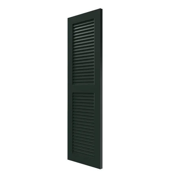 Ekena Millwork CWL12X075CGC 12x22W x 75x22H Exterior Composite Louvered Shutters (Per Pair), Chrome Green