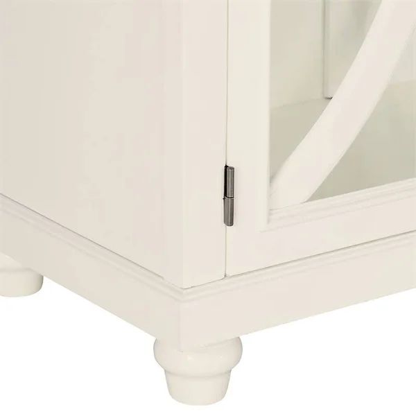 Home Fare 3-Shelf Wood Bookcase Display Cabinet in White