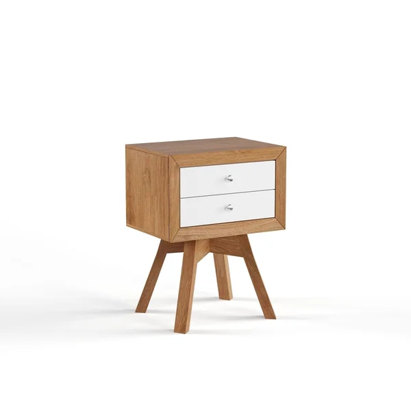 Carson Carrington Solna Modern Walnut and White Two-Tone Nightstand