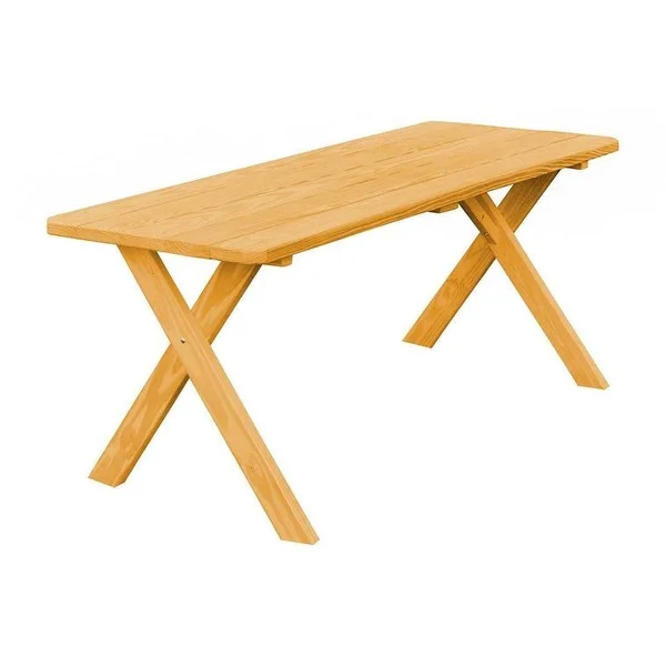 Pressure Treated Pine 8 Cross Leg Picnic Table Natural Stain