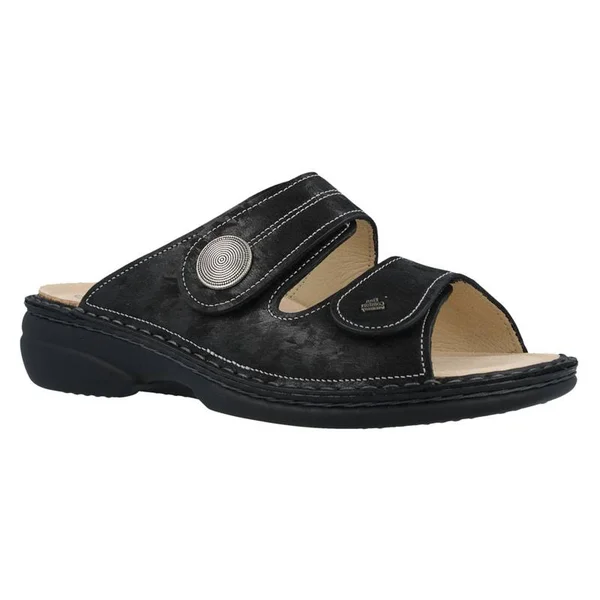 Finn Comfort Sansibar Nero Chenile Leather Soft Footbed 42