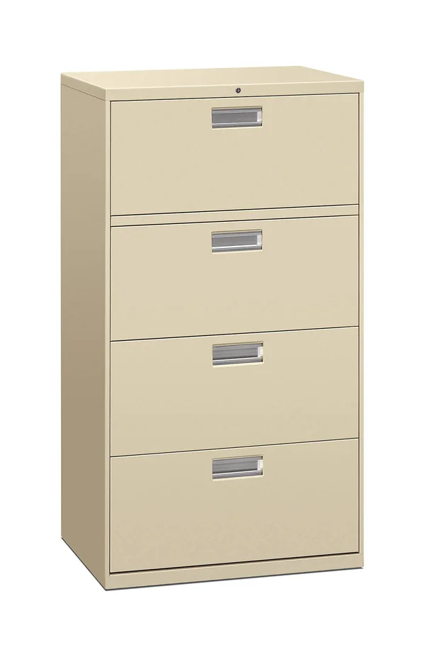 HON 600 Series Four-Drawer Lateral File - 30W x19-1/4d, Putty