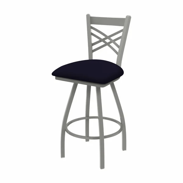 Holland Bar Stool XL 820 Catalina Anodized Nickel Swivel Stool with 25x22 Allante Dark Blue Seat