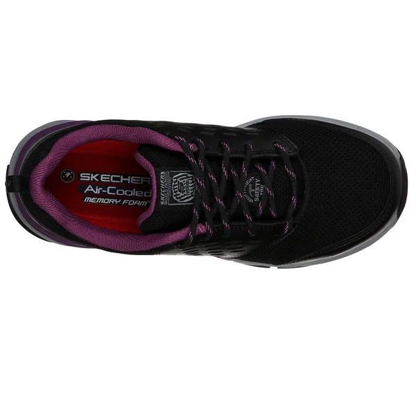Skechers Women's Work: Soven Alloy Toe Sneakers - Black/Purple, 6.5