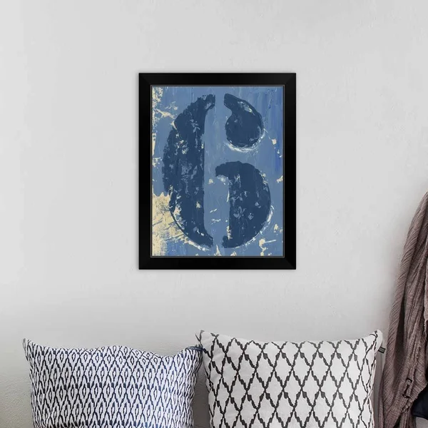 Vintage Numbers VI, Black Framed Wall Art, 16x20, Great Big Canvas
