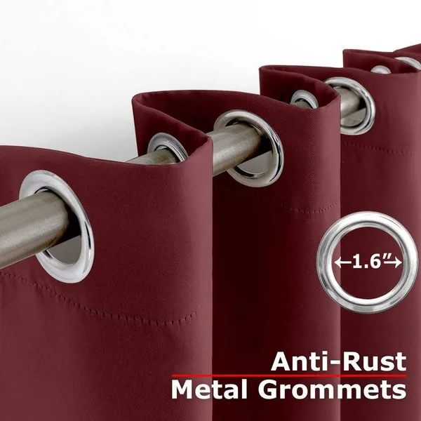 Ample Decor Thermal Insulated Grommet Blackout Curtains- 4 Panel - 95 Inches - Pink