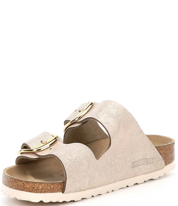 Women's Birkenstock Arizona Big Buckle Narrow Sandals - Washed Metallic Rose, 37