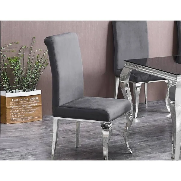 Best Master Furniture Kelly Modern Navy Blue Velvet Square Ottoman