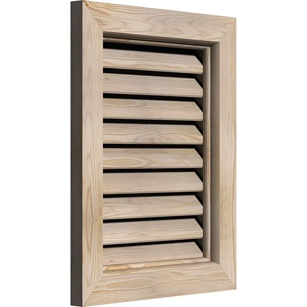 Ekena Millwork 32-in W x 34-in H Vertical Gable Vent (37-in W x 39-in H Frame Size): Unfinished - Functional, Smooth Pine Gable V