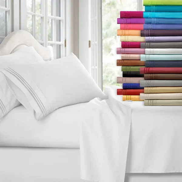 Clara Clark Premier 1800 Series Deep Pocket Bed Sheet Set - Sage - 4 Piece - Queen