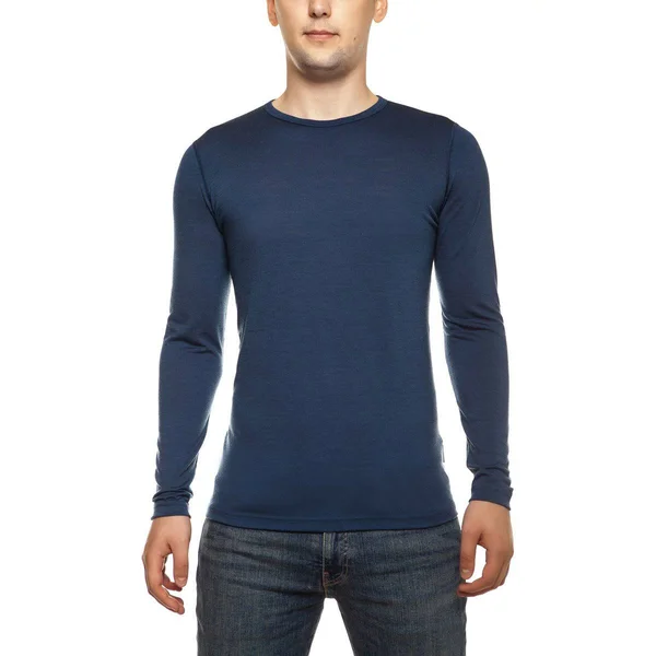 menique Men's Merino 160 Long Sleeve Crew Denim M, Denim