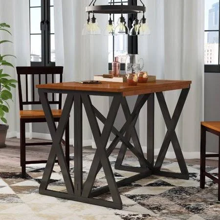 Union Rustic Tesch Expandable Solid Wood Dining Table, Red