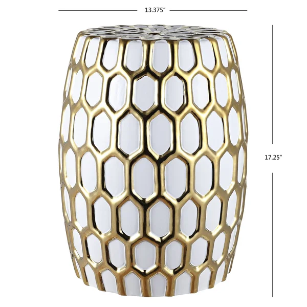 Safavieh Laili Garden Stool Gold, White