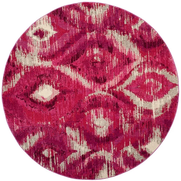 Safavieh Monaco MNC242D Fuchsia - Cream Rug 6&7x22 x 6&7x22 Round