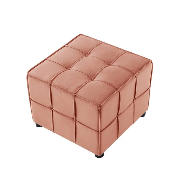 Loft Lyfe Nitudra Modern Blush Velvet Ottoman in Pink, LON114-02BH-LS