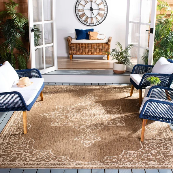 Safavieh Beach House Winona Indoor/ Outdoor Rug - 6&7x22 x 6&7x22 Square - Cream/Beige