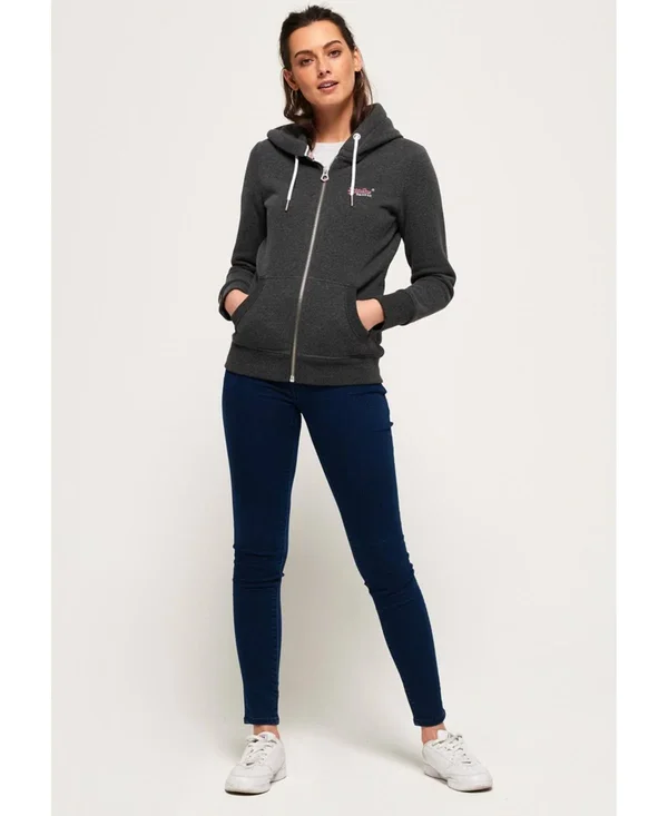 Superdry Orange Label Zip Hoodie - Gray - Hoodies