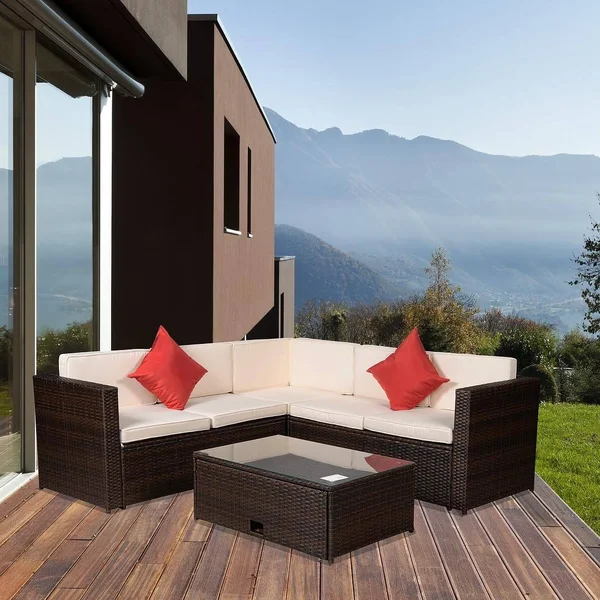 Outdoor Garden Patio Furniture 4-Piece - White
