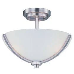 Maxim Lighting 20031SWSN Deven Semi Flush Mount Light, Satin Nickel, Size: Medium, Brown