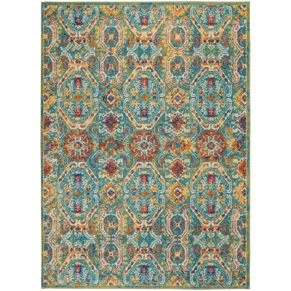 Nourison Allur ALR05 Area Rug - Red Multicolor, 9& x 12&