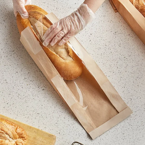 Bagcraft 300863 R3J 6.5 x 2 x 17.75 in. EcoCraft Artisan Dubl-Panel Bread Bag - Case of 500