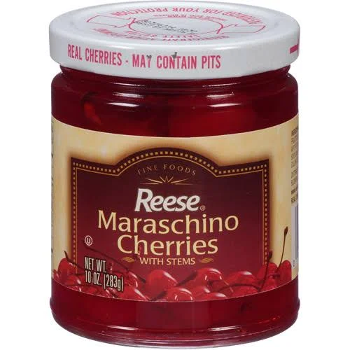 Reese Maraschino Cherries with Stems, 10 oz (Pack of 12)